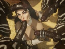 1girls 3d 4boys battle_nun big_penis blowbang blowjob blowjob_face corruption currysfm dark-skinned_male dark_skin fellatio female handjob huge_cock interracial large_penis light-skinned_female light_skin looking_pleasured male multiple_boys nun nun's_habit nun_outfit oral oral_sex original penis penis_on_face stroking_penis sucking sucking_penis tribal_markings veiny_penis