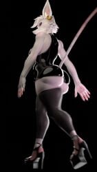 1girls animated anthro big_ass big_breasts black_dress bubble_ass bubble_butt dat_ass jojomingles officer_flint_(foretbwat) tagme tail video walking