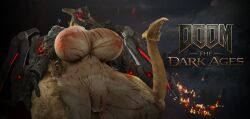breasts doom doom:_the_dark_ages doom_(series) dragon female garry'smod mechanical_arms mechanical_wings r1ffu rule_63 scars serrat_(doom) tail wet_body