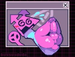 1boy 2025 2_horns anus armless artist_name ass autofootjob balls big_balls big_butt big_penis blush bodily_fluids bottomless bottomless_male bugguydude clothed clothing deltarune digital_media_(artwork) feet flying_sweatdrops foot_fetish foot_play genitals geometric_background glans glistening glistening_balls glistening_butt glistening_genitalia glistening_penis grid_background hi_res horn humanoid humanoid_genitalia humanoid_penis male male_only masturbation not_furry open_mouth pattern_background peace_symbol penile penile_masturbation penis perineum pink_balls pink_body pink_penis pixel_(artwork) simple_background solo spiral_eyes sweat sweatdrop tail text thick_thighs undertale_(series) virovirokun