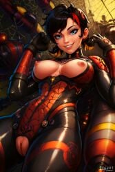 1girls absurdres ai_generated artist_name attractive big_breasts bodysuit breasts breasts cartoony cleavage commentary_request detailed exposed exposed_breasts female female_only high_quality highres hourglass_figure latex leak leaked line_art logart marvel marvel_comics marvel_rivals naked naked_female nipples nsfw nude nudity peni_parker peni_parker_(marvel_rivals) pony_diffusion_xl seductive sensitive smiling stable_diffusion subscribestar superheroine tagme watermark web_address