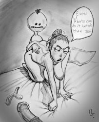 1boy 1girls 2025 adult_swim all_fours alternate_version_at_source alternate_version_available artist_name artist_signature beady_eyes bed breasts character_name clothing completely_nude deep_skin dildo doggy_style extinctyellow female female_penetrated hanging_breasts horsecock looking_at_partner looking_back male mole monochrome morty_smith mr_meeseeks nude nude_female nude_male open_mouth pillow rick_and_morty sagging_breasts sex straight_sex summer_smith text text_bubble thong