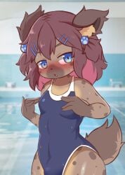 ajun_(artist) anthro buchi_(dagasi) cub fanart furry futa_cub futanari hyena intersex swimsuit tagme