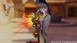 3d alternate_costume animated areolae blender bouncing_breasts breasts deepthroat devil_mercy dickgirl erection fellatio female futa_on_female futanari intersex mercy nipples no_sound oral overwatch penis video widowmaker wiloh95