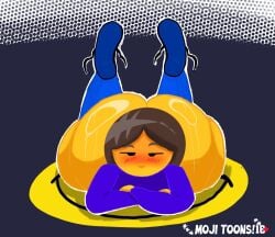 1girls ass ass_bigger_than_head big_ass big_butt bottom_heavy bottomless brown_hair bubble_butt clothing crossed_arms curvaceous curvy curvy_figure emoji emoji_(race) female female_only huge_ass legs_up looking_at_viewer mostly_nude seductive seductive_look solo solo_female spicymoji sweat sweaty sweaty_butt thick_thighs voluptuous voluptuous_female wide_hips