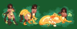 2021 3_toes 4_toes 5_fingers areola artist_initials artist_name biped blush breast_expansion breasts breath brown_hair chidike_(chidike) clapping closed_eyes colored countershade_scales countershade_tail countershade_torso countershading disembodied_hand domestic_cat dragon duo egg egg_from_pussy english_text expansion facial_markings feet felid feline felis female fingers front_view fur genitals gloves_(marking) green_background growth hair hand_on_leg hand_on_own_leg head_markings hhazard hi_res holding_breast humanoid humanoid_to_taur hybrid knock-kneed leg_markings limb_growth looking_down_at_self looking_pleasured lying magic_hands mammal markings mask_(marking) motion_lines multiple_images mythological_creature mythological_scalie mythology navel nipples non-mammal_breasts non-mammal_hair non-mammal_nipples non-mammal_pussy nude nude_female nude_humanoid nude_taur on_hind_legs on_side one_leg_up onomatopoeia open_mouth open_smile oviposition pussy quadruped raised_leg scale_growth scales scalie shaded simple_background sitting sitting_on_ground slightly_chubby smile socks_(marking) solo sound_effects spade_tail species_transformation split_form spread_legs spreading standing tail taur text toes transformation transformation_sequence year yellow_body yellow_eyes