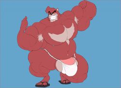 balls bear big_muscles bulge flexing kosmonius kumatetsu male male_only mammal muscular penis penis_base solo the_boy_and_the_beast