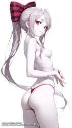 ai_female ai_generated bow bowtie bowtie_on_head color colored female girl hell-pantsu hi_res nipples overlord_(maruyama) perfect_body red_eyes shalltear_bloodfallen silver_hair small_breasts vampire vampire_girl