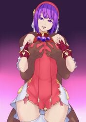 athena_asamiya coveredcore groom idol king_of_fighters king_of_fighters_xv nemo_(neminemo/nemo_lewd) psycho_soldier pubic_hair snk themanyoukilled touching_breast