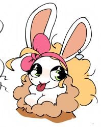 1girls blep blonde_female blonde_hair breasts cleavage coat coat_on_shoulders ear_ring fashionista_(rabbids:_takeover) female focus_on_breasts girl komas97 lipstick medium_breasts messy_hair rabbid rabbids:_takeover rabbit rabbit_ears rabbit_girl roblox roblox_game self_upload silly viewed_from_above