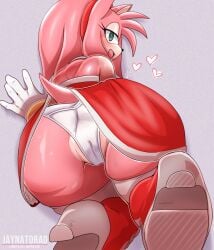 accessory amy_rose anthro anus ass barely_visible_anus barely_visible_genitalia barely_visible_pussy big_butt boots bracelet camel_toe clothing dress eulipotyphlan female footwear genitals glistening glistening_butt gloves green_eyes hair_accessory hairband handwear hedgehog hi_res high_heeled_boots high_heels jaynatorburudragon jewelry kneeling legwear looking_back mammal panties pink_body pussy sega shoes solo sonic_the_hedgehog_(series) tail tan_body tan_skin thick_thighs thigh_boots thigh_highs translucent translucent_clothing translucent_panties translucent_underwear underwear white_clothing white_panties white_underwear wide_hips