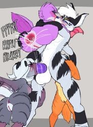4_eyes anal anthro anus arachnid arthropod ass_to_mouth avian bird bodily_fluids canid canine cum cum_fart cum_in_ass cum_in_mouth cum_inside feather_hands feathers female female_rimming_male foursome fox fur gaping gaping_anus genital_fluids grey_body group group_sex heterochromia hi_res holding_butt hybrid kissing male male/female mammal multi_eye oral orange_body pink_body pink_eyes purple_eyes rimming sex spider striped_body striped_fur stripes trio trufzn white_body yellow_eyes