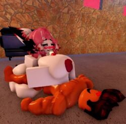 1boy 1girls 3d animated big big_areola big_breasts blush boobjob boobjob_during_fellatio cum cum_on_face dark_skinned_male death female female_death fox_ears game_over game_over_rape gameplay longer_than_30_seconds male myusuario paizuri penis pink_hair_female roblox roblox_game roblox_studio robloxian shorter_than_one_minute sound tagme video white_skinned_female whorblox_adventure