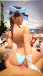 1boy 1boy1girl 1girl1boy 1girls 3d 3d_(artwork) backshots beach bikini bikini_bottom bikini_bottom_aside faceless_male female femscout gun light_skin looking_at_viewer nz_rak public public_sex pyro_(team_fortress_2) sex solo_focus tagme team_fortress_2