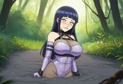 ai_generated breasts female female_only hyuuga_hinata mud nai_diffusion naruto quicksand solo stable_diffusion tagme