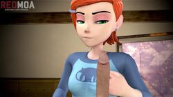 1boy 1girls 3d animated balls ben_10 cartoon_network cock_and_balls_torture cum ejaculation erection female femdom green_eyes gwen_tennyson longer_than_30_seconds male no_sound orange_hair penis redmoa ruined_orgasm slap solo_focus source_filmmaker straight teasing video