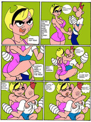 1boy 1girls ass balls big_ass big_breasts billy_(billy_and_mandy) breasts buenos_dias_mandy caglioro3666 cartoon_network cleavage comic cum cum_on_face curvy dat_ass dialogue english female human licking_lips male mandy_(billy_and_mandy) moaning nude nudity penis sex sideboob straight the_grim_adventures_of_billy_and_mandy tongue_out translated