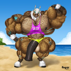 abs animal_genitalia animal_penis anthro biceps cambaru cervine earplugs equine_penis flexing hooves horsecock huge_cock hyper hyper_muscles invalid_tag looking_at_viewer male male_only mammal muscular nipples pecs penis regnar reindeer solo solo_male