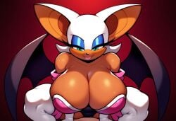 1boy 1girls 2024 2d 2d_(artwork) ai_generated bat bat_ears bat_girl bat_wings big_breasts breasts_bigger_than_head chiropteran chiropteran_humanoid cowgirl_position dark-skinned_female dark_skin duo duo_focus fangs female furry furry_female furry_only gigantic_breasts huge_breasts human_on_anthro large_breasts mobian mobian_(species) mobian_bat mullon novelai open_mouth pov rouge_the_bat sega sex sonic_(series) sonic_adventure_2 sonic_the_hedgehog_(series) squatting