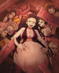 daki_(kimetsu_no_yaiba) hinatsuru_(kimetsu_no_yaiba) kimetsu_no_yaiba large_breasts makio_(kimetsu_no_yaiba) mitsuru_kirijo queencinderfall suma_(kimetsu_no_yaiba) vore vore_belly