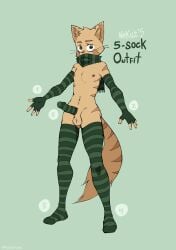 1boy 5_sock_outfit armwear balls casual cat_ears cat_tail catboy feline furry genitalwear handwear_and_footwear_only legwear male nipples penis_sock ruddy_(ruddyrzaq) ruddyrzaq socks socks_only testicles