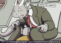 anthro anthro_on_anthro brothers business_suit clothing comic deepthroat dialogue dragon duo english_text fellatio imminent_orgasm implied_deepthroat incest male male_only naughtymorg oral oral_penetration oral_sex penetration scalie sex sibling speech_bubble stealth_sex suit text yaoi