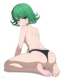 1girls ass ass barefoot bra_removed feet female female_only female_solo green_eyes green_hair one-punch_man panties short_green_hair short_hair solo solo_female solo_only sports_panties tagme tatsumaki topless topless_female yisusjpl