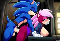 ai_generated ass blue_body breasts incest incest_(lore) magenta_fur male/female pink_hair sex sonia_the_hedgehog sonic_(series) sonic_the_hedgehog sonic_the_hedgehog_(series) sonic_underground sonic_x_sonia straight veiny_penis