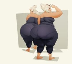 2girls age_of_calamity ass bbw big_ass female huge_ass hyrule_warriors:_age_of_calamity impa impa_(age_of_calamity) overweight pantylines pear_shaped purah purah_(age_of_calamity) seatbeltdraws the_legend_of_zelda