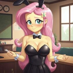 1girls ai_generated big_breasts blush breasts bunny_ears bunnysuit cleavage equestria_girls female female_only fluttershy_(eg) fluttershy_(mlp) friendship_is_magic hasbro looking_at_viewer my_little_pony pantyhose playboy_bunny playboy_bunny_costume playboy_bunny_leotard pony_diffusion_6 pony_diffusion_xl solo solo_female stable_diffusion