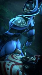 animated beastmaster_(dota) buttjob clothing dota_2 female filmmaker luna_(dota) male penis source tagme