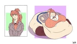 1girls 2024 bbw before_and_after blush_lines doki_doki_literature_club fat fat_thighs fat_woman gift_art green_eyes huge_belly huge_breasts monika_(doki_doki_literature_club) obese ponytail school_uniform tagme wardrobe_malfunction weight_gain