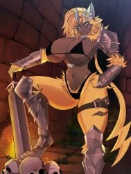 _xyge_ aurora_(nbanoob) big_breasts breasts cleavage female furry huge_breasts pokemon pokemon_(species) thick_thighs wide_hips zeraora