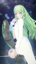 3d big_penis condom futanari green_hair honkai_(series) honkai_impact_3rd huge_cock koikatsu lipstick_mark mobius_(honkai_impact) vostrumdeus