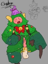 anal anal_sex christmas_outfit christmas_tree cum cum_in_ass fortnite gay gay_sex guff_(fortnite) meowdas non-human non-human_only toony