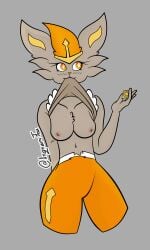 absurd_res anthro cinderace clothed clothing female hi_res humanoid irgramfox lagomorph leporid mammal nintendo nintendo_switch nude pokémon_(species) pokemon rabbit shiny_pokémon smile solo video_games