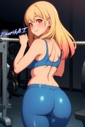 2025 2d 4k 4k_resolution ai_generated aigirl ass bicolored_hair big_ass blue_bra blue_pants blush detailed ecchi gym_clothing gym_room hd hentai high_resolution highres kitagawa_marin lewd looking_back looking_back_at_viewer milf mommy mother my_dress_up_darling nsfw paurikai porn red_eyes sex smile sono_bisque_doll_wa_koi_wo_suru thick_ass uncensored watermark yellow_hair yellow_pink_hair