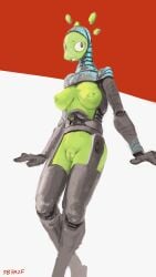 2024 7b7a2f 9:16 absurd_res ambiguous_species android anthro big_breasts breasts digital_media_(artwork) digital_painting_(artwork) female genitals green_body green_skin grey_body hi_res humanoid_genitalia humanoid_pussy inverted_nipples looking_at_viewer machine metallic_body nipples nude paint pussy robot signature simple_background smile solo standing