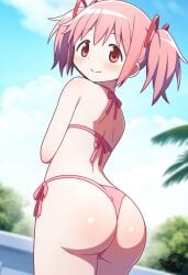 ai_generated artist_logo ass ass ass_focus back_view big_ass big_butt bikini bubble_ass bubble_butt butt_focus hair_ribbon huge_ass huge_butt madoka_kaname madoka_worship magical_girl mahou_shoujo_madoka_magica outdoors pink_eyes pink_hair puella_magi_madoka_magica red_ribbon ribbon ribbons round_ass round_butt thick_ass thick_thighs thong twintails