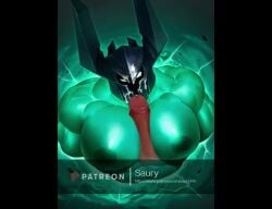 animated bara bara_tiddies bara_tits big_muscles big_pecs big_penis cum cum_on_face cum_on_helmet disembodied_penis gay green_skin helmet huge_pecs league_of_legends male male_only mordekaiser muscles muscular_male nipples no_sound pecfuck pecjob pecs penis_between_pecs restrained riot_games saury stuck tagme thrusting video visible_breath