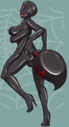8_eyes arthropod arthropod_abdomen black_skin drooling fangs high_heels nipples open_mouth spider spider_girl stinger xxxx52
