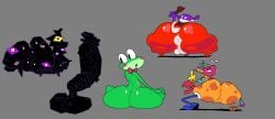 abstraction_(tadc) amphibian animate_inanimate anthro anus ass balls big_balls big_butt big_penis black_body blush bow_tie candy claws clothing crocodilian dessert digital_creature digital_media_(artwork) erection female feral fingers food food_creature frog genitals glitch glitch_creature glitch_productions gloves green_body group gummy_(food) gummy_creature handwear hat headgear headwear hi_res huge_butt humanoid humanoid_genitalia humanoid_penis kaufmo_(tadc) living_candy male max_(tadc) multi_eye nude penis purple_body purple_eyes red_body red_bow_tie reptile ribbit_(tadc) scalie shape_head simple_background superiorfox tail the_amazing_digital_circus unknown_species vulva white_clothing white_eyes white_gloves white_handwear wide_hips yellow_body zooble_(tadc)