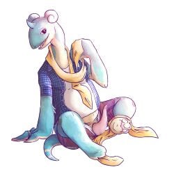 anthro bodily_fluids clothed clothing cum erection generation_1_pokemon genital_fluids genitals graffiti_(artist) hi_res lapras looking_at_viewer male nintendo open_clothing open_shirt open_topwear pattern_clothing pattern_shirt pattern_topwear penis plaid plaid_clothing plaid_shirt plaid_topwear pokemon pokemon_(species) precum scarf shirt solo spread_legs spreading topwear unzipped unzipped_shorts zipper