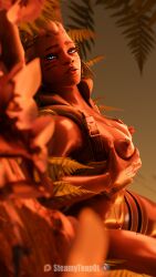 3d african african_female breasts cyborg dark-skinned_female dark_skin female gilf grey_hair mature_female nipples old_woman overwatch overwatch_2 sojourn_(overwatch) steamyteap0t