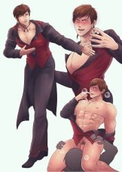 2boys abs androgynous bare_pecs beefy big_areola big_pecs biting_finger blush blushing_profusely bottomless brown_hair collarbone domination drooling duo earrings eight_pack facesitting fingernails flaccid frown full_body fully_clothed gay genderswap genderswap_(ftm) hal_(harenchiou) head_between_thighs hi_res huge_pecs king_of_fighters kneeling kof looking_at_another looking_at_viewer lying lying_on_back male male/male male_only mature_male multiple_poses muscles muscular muscular_arms muscular_male oppai pecs penis pink_eyes practically_nude pubic_hair rule_63 saliva saliva_trail short_hair sitting sitting_on_face sitting_on_person six_pack spread_legs steam steamy_breath suit uncensored veiny_penis very_high_resolution vice_(kof) white_background wide_eyed yaoi
