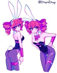 1girls blush blush_lines breasts bunny_ears bunny_girl bunnysuit cleavage curvy curvy_body curvy_female curvy_figure dizzyisdizzy female fishnets kasane_teto kasane_teto_(sv) latex latex_clothing latex_suit rabbit_hole_(vocaloid) red_eyes red_hair solo solo_female thighs vocaloid