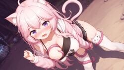 ai_generated catgirl nyatasha_nyanners tentacle tentacle_around_breast