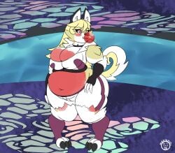 bbw big_breasts breasts cherry_inflation cleavage female furry huge_breasts inflation mad_n_evil overweight tagme thick_thighs weight_gain wide_hips
