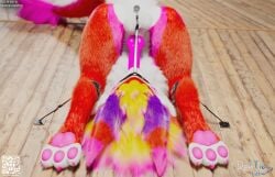 3d_(artwork) animal_genitalia animal_penis anthro autofellatio balls bodily_fluids bondage c4d canine_genitalia canine_penis cinema_4d_(artwork) claws cum daytia digital_media_(artwork) erection fur genital_fluids genitals hair hi_res knot knotted_penis male masturbation novabeast nude oral oral_masturbation penile penile_masturbation penis pink_body pink_body_hair pink_fur pose posed self_bdsm solo tail toe_claws tongue vrchat warm_lighting white_body white_body_hair white_fur
