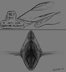 aeromorph hexadec imminent_vore living_aircraft living_machine mawshot mouth_shot vore